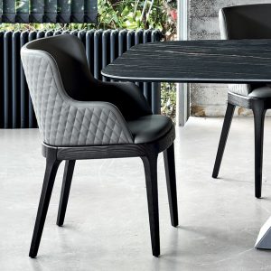 Magda Couture Chair Wood Legs With Arms