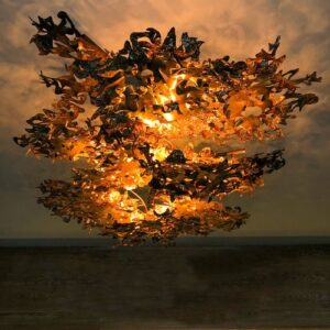 Copper Leaf Chandelier