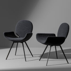 BONALDO YOUPI DINING CHAIR WITH METAL LEGS